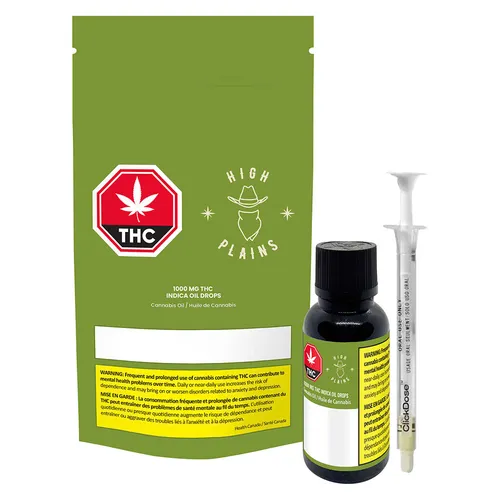 High Plains - 1000mg THC Indica Oil Drops - 1000mg THC Indica Oil Drops 35ml Oils