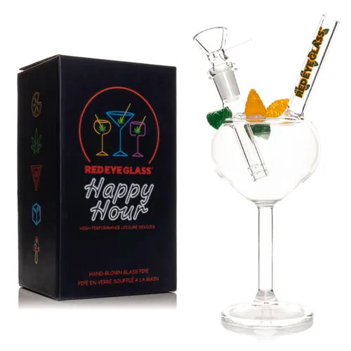 Red Eye Glass 7.5" Sips O' Citrus Happy Hour Water Pipe