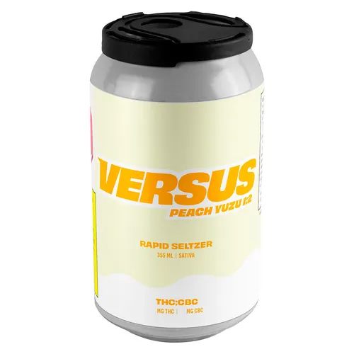 Versus - Peach Yuzu 1:2 THC/CBC Rapid Seltzer - Sativa - 355ml Versus - Peach Yuzu 1:2 THC/CBC Rapid Seltzer - Sativa - 355ml