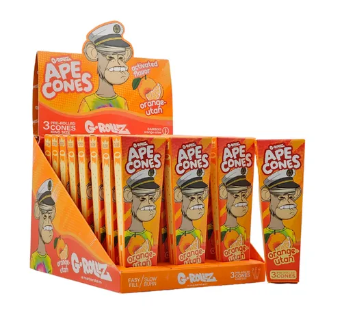 G-Rollz Ape King 3 Pre Rolled Cones - Orange-utan