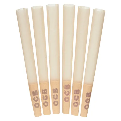 OCB - Virgin Unbleached Cones 1 1/4 - 6 Pack