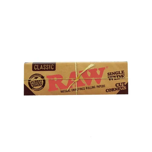 Single Wide Raw Classic Cut Corners Rolling Papers
