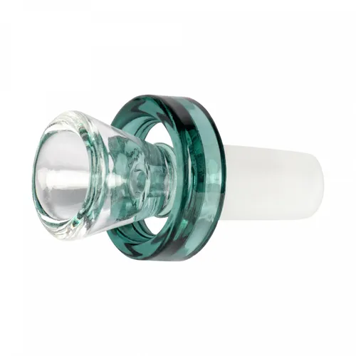 Red Eye Glass 14mm Puck Bowl Piece - Teal