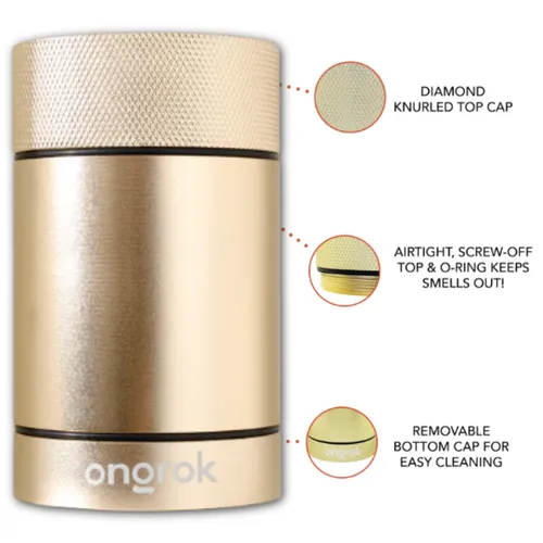Ongrok Aluminum Metal Storage Jar - Gold