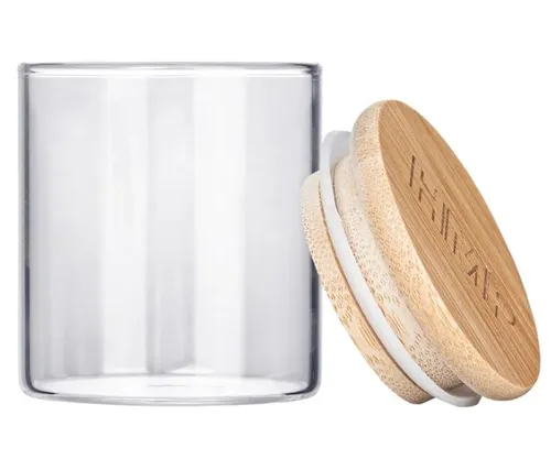 HMP Glass Storage Jar- Small with Bamboo Lid