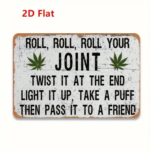 Roll, Roll, Roll Your Joint 5.91inch x 7.87inch Retro Sign Roll, Roll, Roll Your Joint 5.91inch x 7.87inch Retro Sign