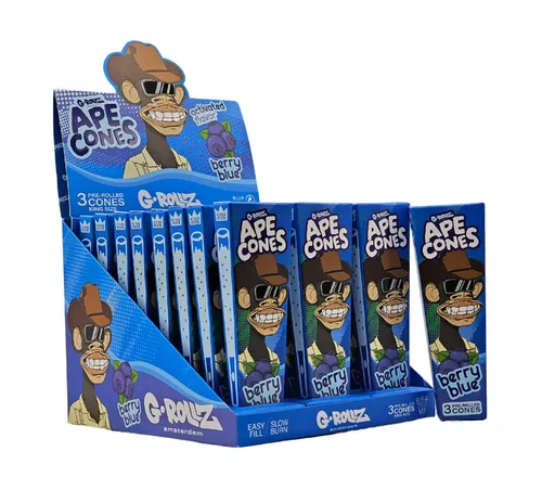 G-Rollz Ape King 3 Pre Rolled Cones - Berry Blue