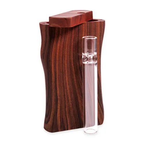 Classic Wood Dugout with Glass Bat - Dark Wood
