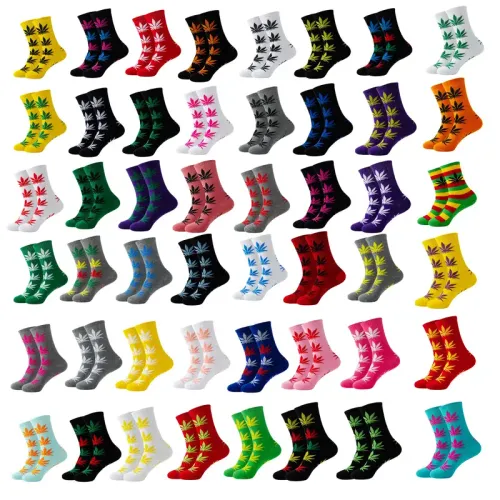 Marijuana Leaf Socks - One size - Assorted Marijuana Leaf Socks - One size - Assorted