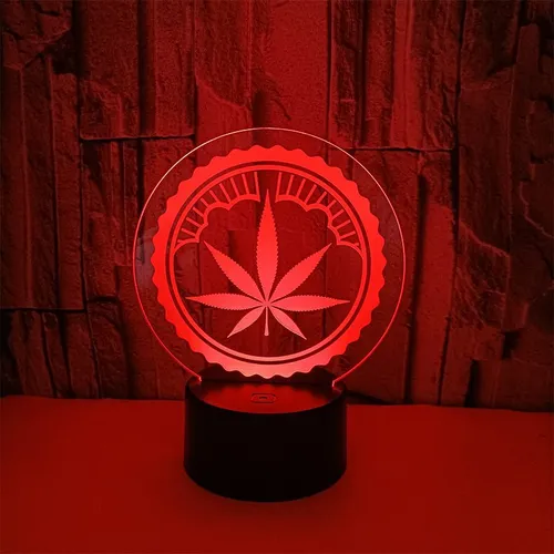 LED Table Lamp - Leaf in Wheel - 3D Night Light Optical Visual Illusion