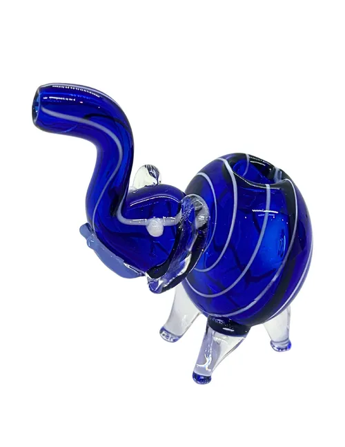 5" Standing Elephant Glass Pipe | Blue