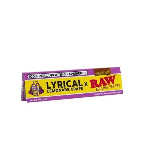 RAW Lyrical Lemonade Organic Grape Hemp KS Wide Rolling Paper