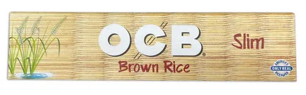 OCB Slim Brown Rice Unbleached Rolling Papers - 32 Papers per pack