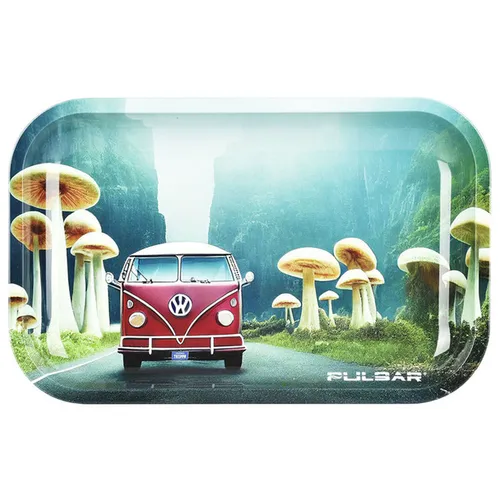 Pulsar 11"x7" Camper Van Shroom Trip Metal Rolling Tray Pulsar 11"x7" Camper Van Shroom Trip Metal Rolling Tray