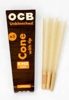 OCB Virgin Unbleached King Size Cones