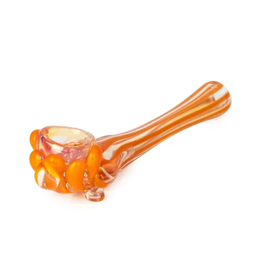 Red Eye Glass 4" Straight Claw Hash Pipe - Orange