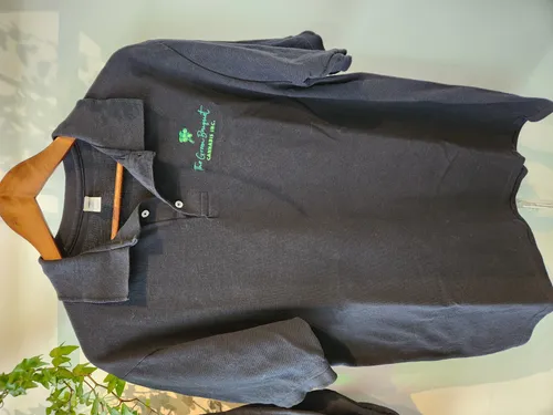 Green Bouquet Men's Black Golf Shirt Large