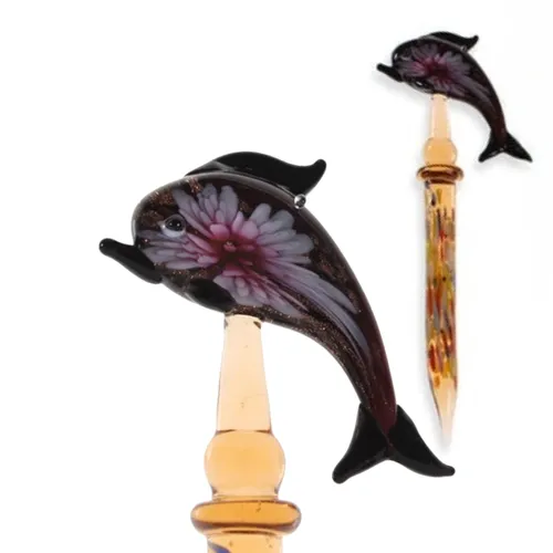 5.5" Glass Animal Dabber - Dolphin