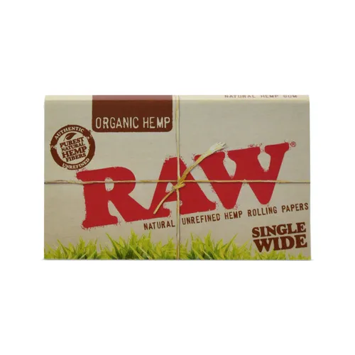 RAW - Organic Hemp Rolling Papers Single Wide Double Window null Rolling Papers and Cones and Filters
