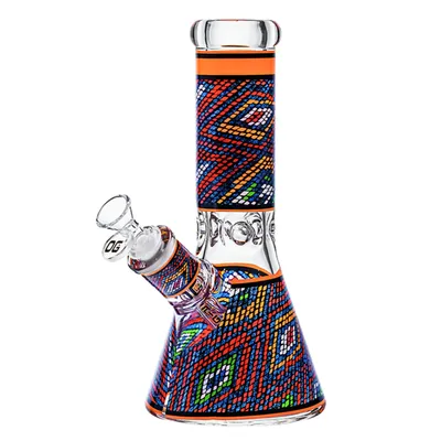 10" 9mm OG Original Mosaic Pattern Beaker (Orange)