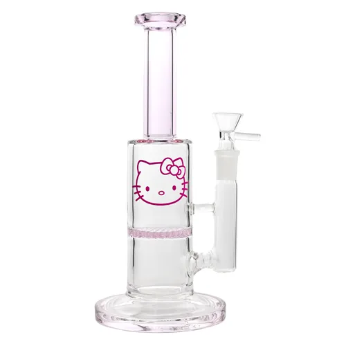 9" 5mm Pink Kitty Showerhead Bong - Pink