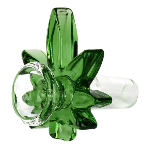 Red Eye Glass 14mm Big Leaf Bowl Piece
