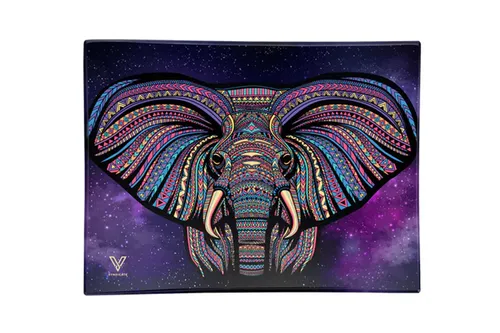 Premium Glass Rolling Tray - "Elephant"