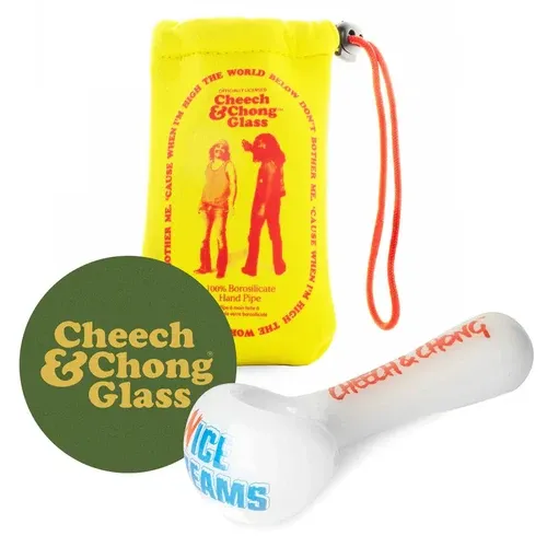 Cheech & Chong Glass | 4.5" Nice Dreams Hand Pipe W/Ash Catcher Mouthpiece