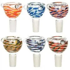 Glass Bowl with Colorful Rope Pattern - Various Colours