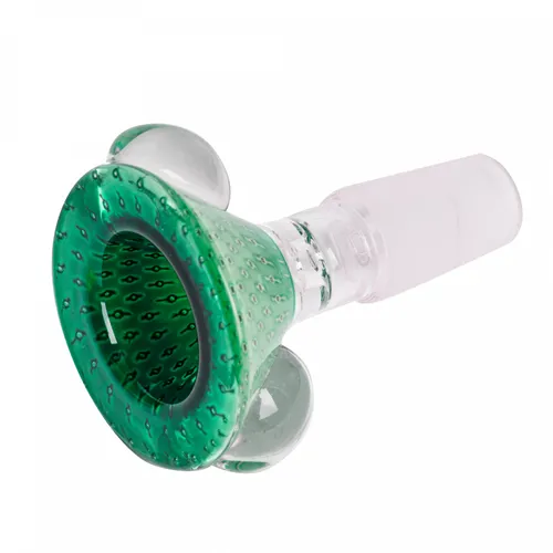 Red Eye Glass 14mm Teal Bubble Trap Cone Bowl Piece
