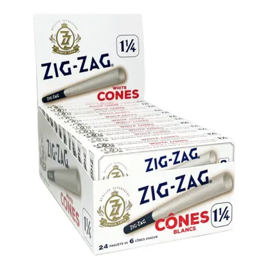 Zig Zag White 1 1/4 Pre-rolled Cones