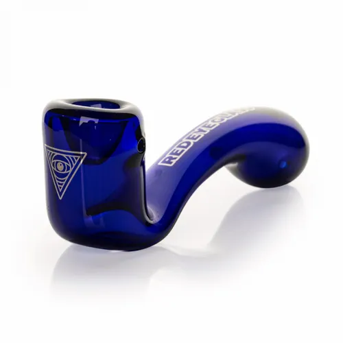 Red Eye Glass 5" Sherlock Hand Pipe - Blue
