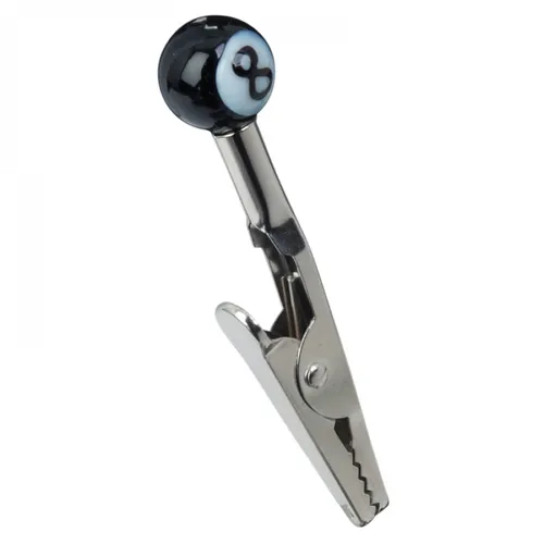 Eight Ball Glass Roach Clip