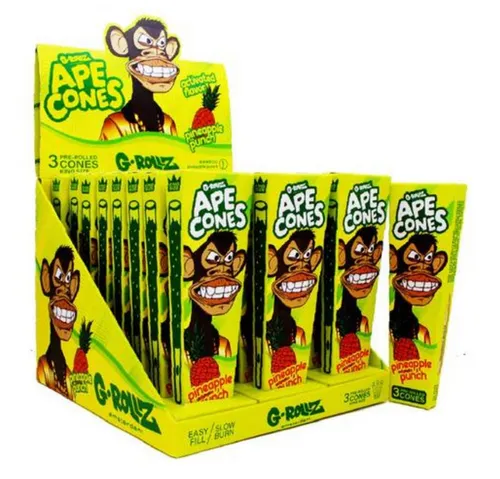 G-Rollz Ape King 3 Pre Rolled Cones - Pineapple Punch