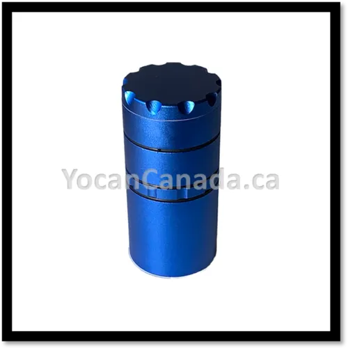 Grinder Blue Aluminum 5 Parts with Storage Compartment