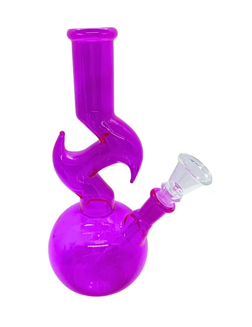 8" Zig Zag Bong - 8" Zig Zag Bong | Pink