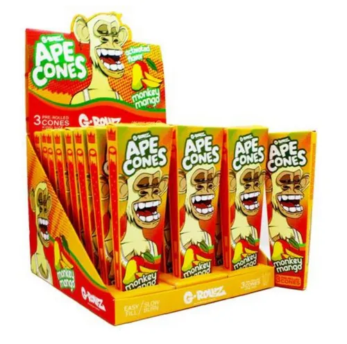G-Rollz Ape King 3 Pre Rolled Cones - Monkey Mango