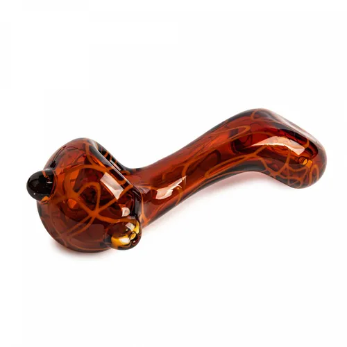 Red Eye Glass 4.75" World Tour Van Halen Sherlock Pipe - Amber