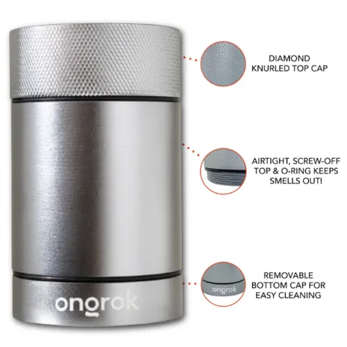 Ongrok Aluminum Metal Storage Jar - Gunmetal