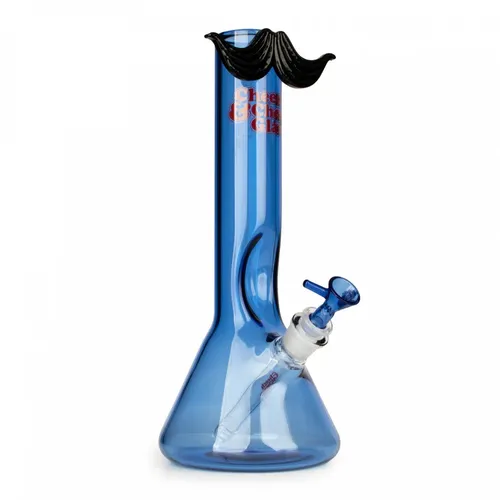 Red Eye Glass - Moustache Ride Beaker Bong - 12"