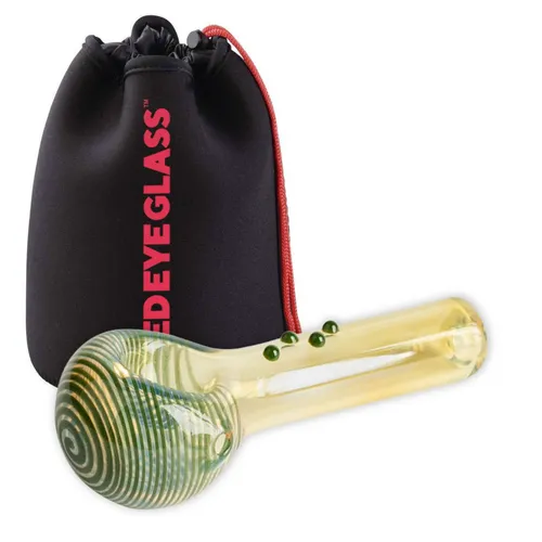 Red Eye Glass 3.5" Fiesta Hand Pipe - Green