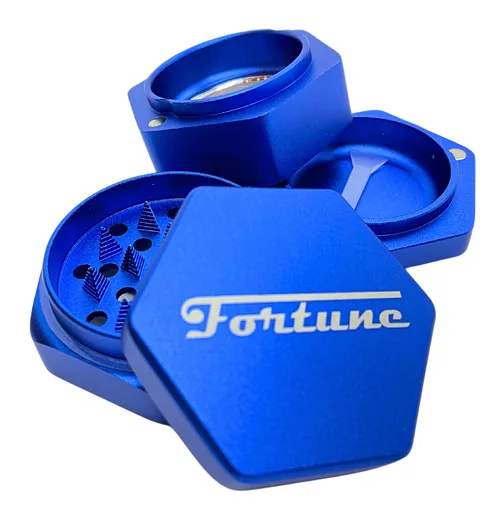 Fortune Hexagon 4-Piece Grinder - Fortune Hexagon 4-Piece Grinder | Blue