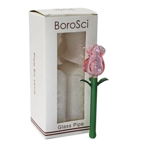 Pink Rose Glass Pipe - Borosci