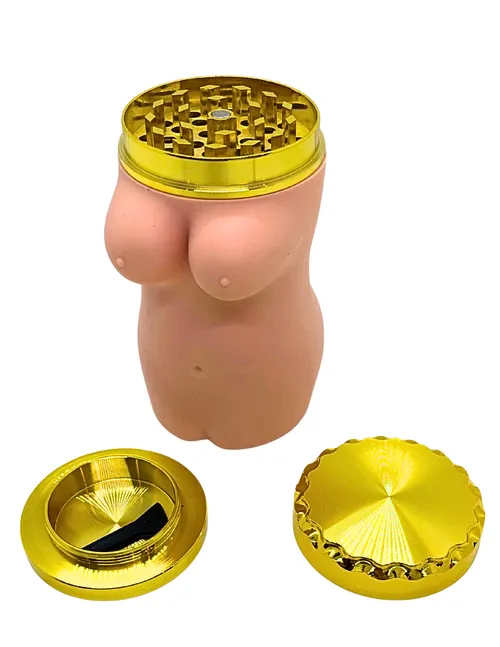 4-Part 60mm Sexy Body Metal Grinder | Silicone Body with Big Storage