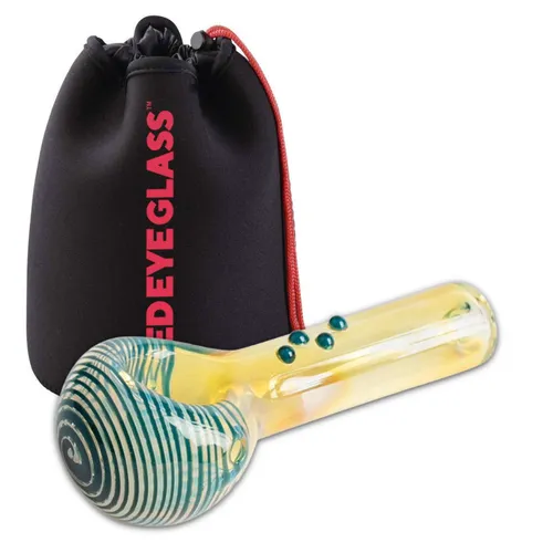 Red Eye Glass 3.5" Fiesta Hand Pipe - Teal
