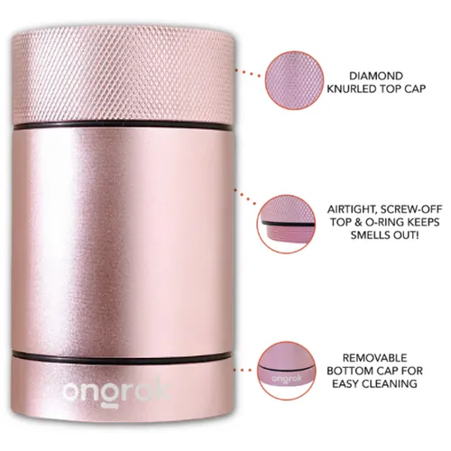 Ongrok Aluminum Metal Storage Jar - Rose Gold