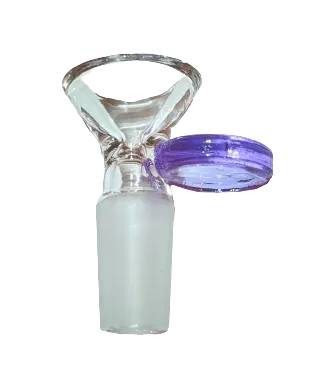 Glass Flat Handle Male Bowl | Lilac Purple