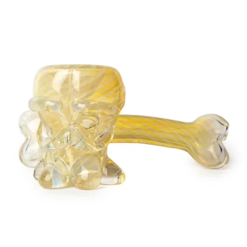 Red Eye Glass 6.5" Skull & Bone Sidecar Hand Pipe