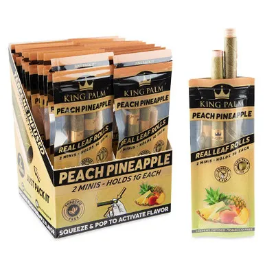 King Palm 2 Mini Rolls Peach Pineapple