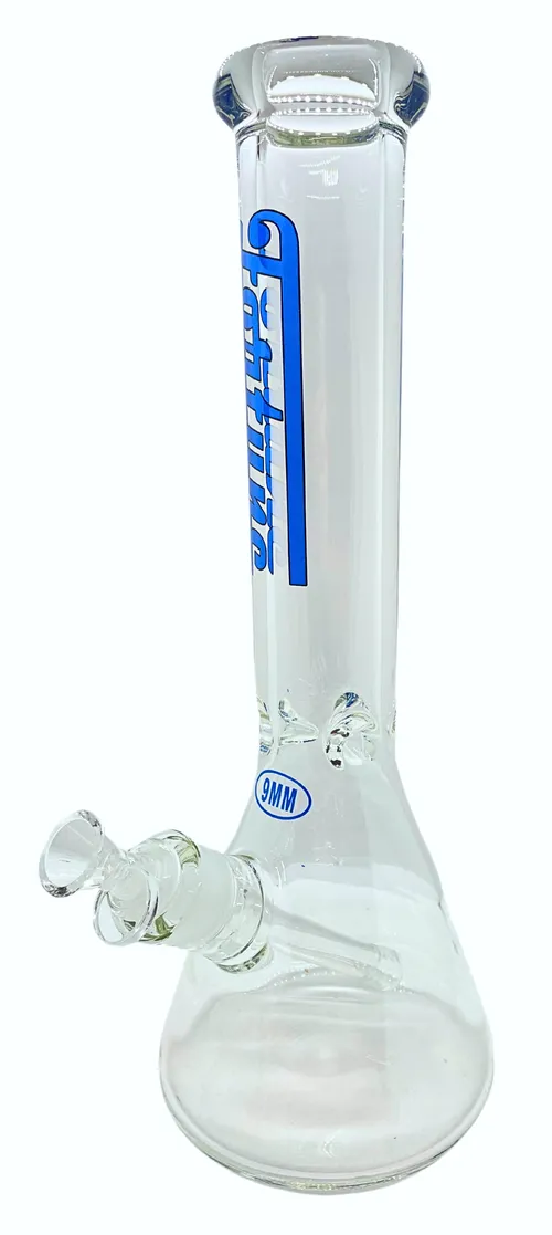 14" Fortune 9mm Glass Beaker Bong - 14" Fortune 9mm Glass Beaker Bong - Red